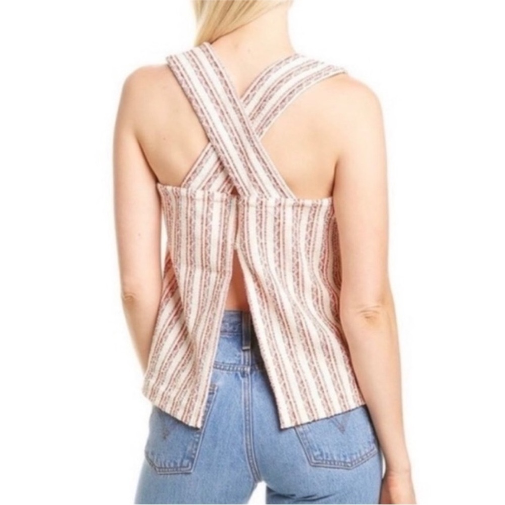 Madewell Split back red blue striped women S